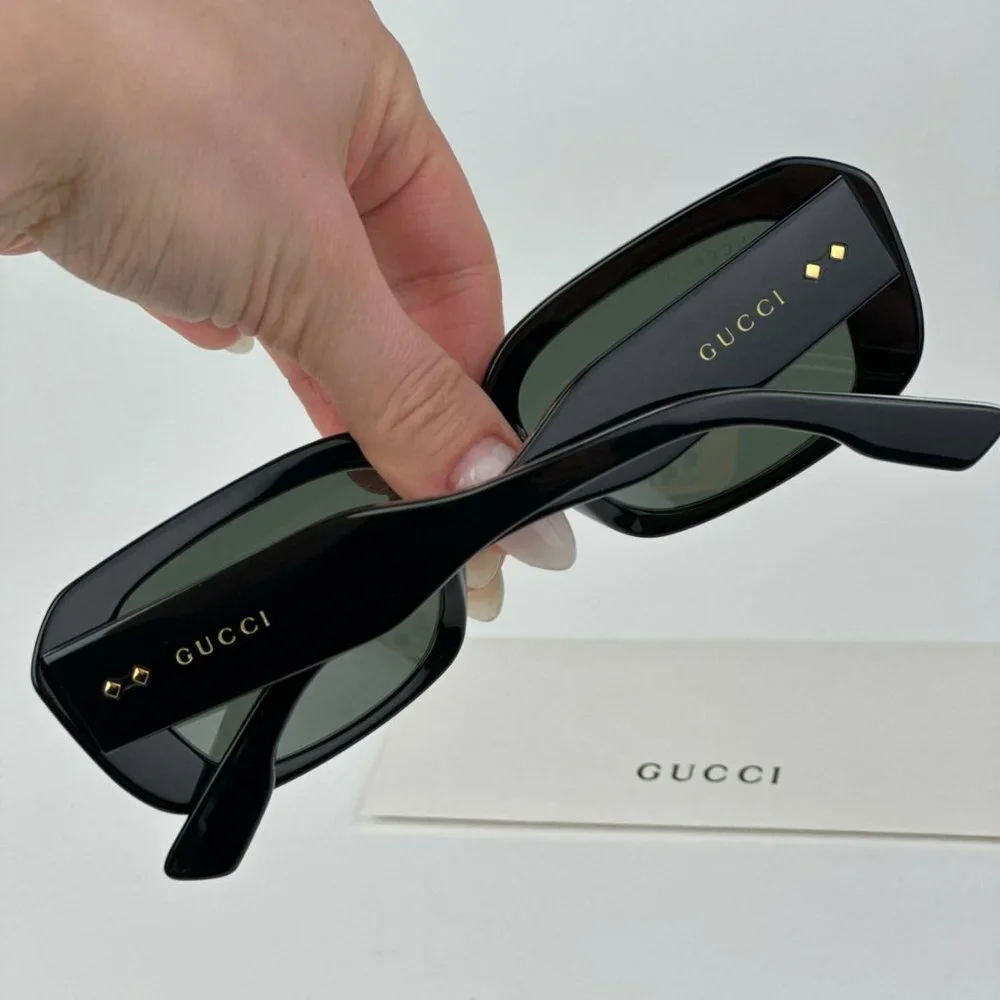 Gucci GG1531SK 001 BRAND NEW Sunglasses Black Grey Unisex Rectangle